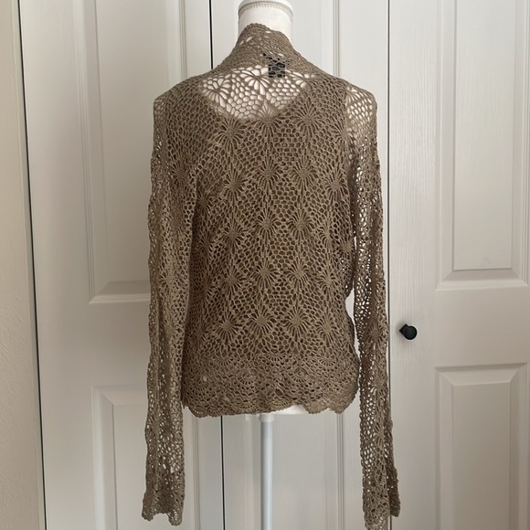 Cami SZ M Two-Piece Tan Sleeveless Top with Knit Long Sleeve Cover-Up - Picture 5 of 16